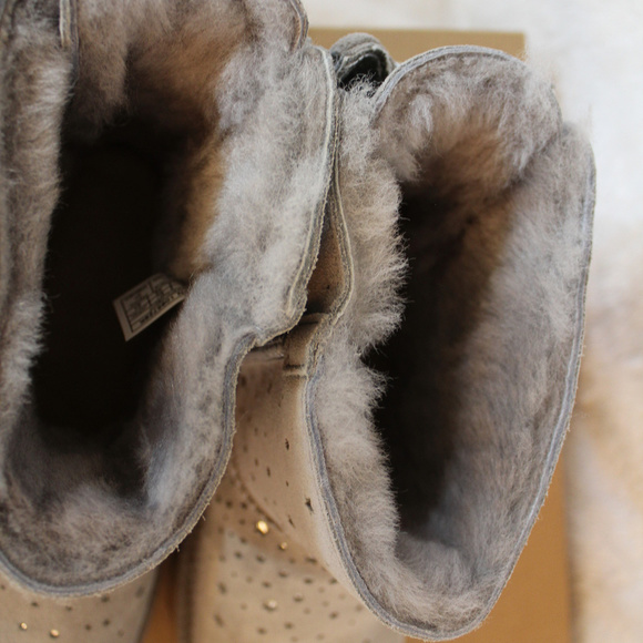 UGG SPARKLE MINI‎ BOW II BOOTS NEW! GRAY - Picture 7 of 8